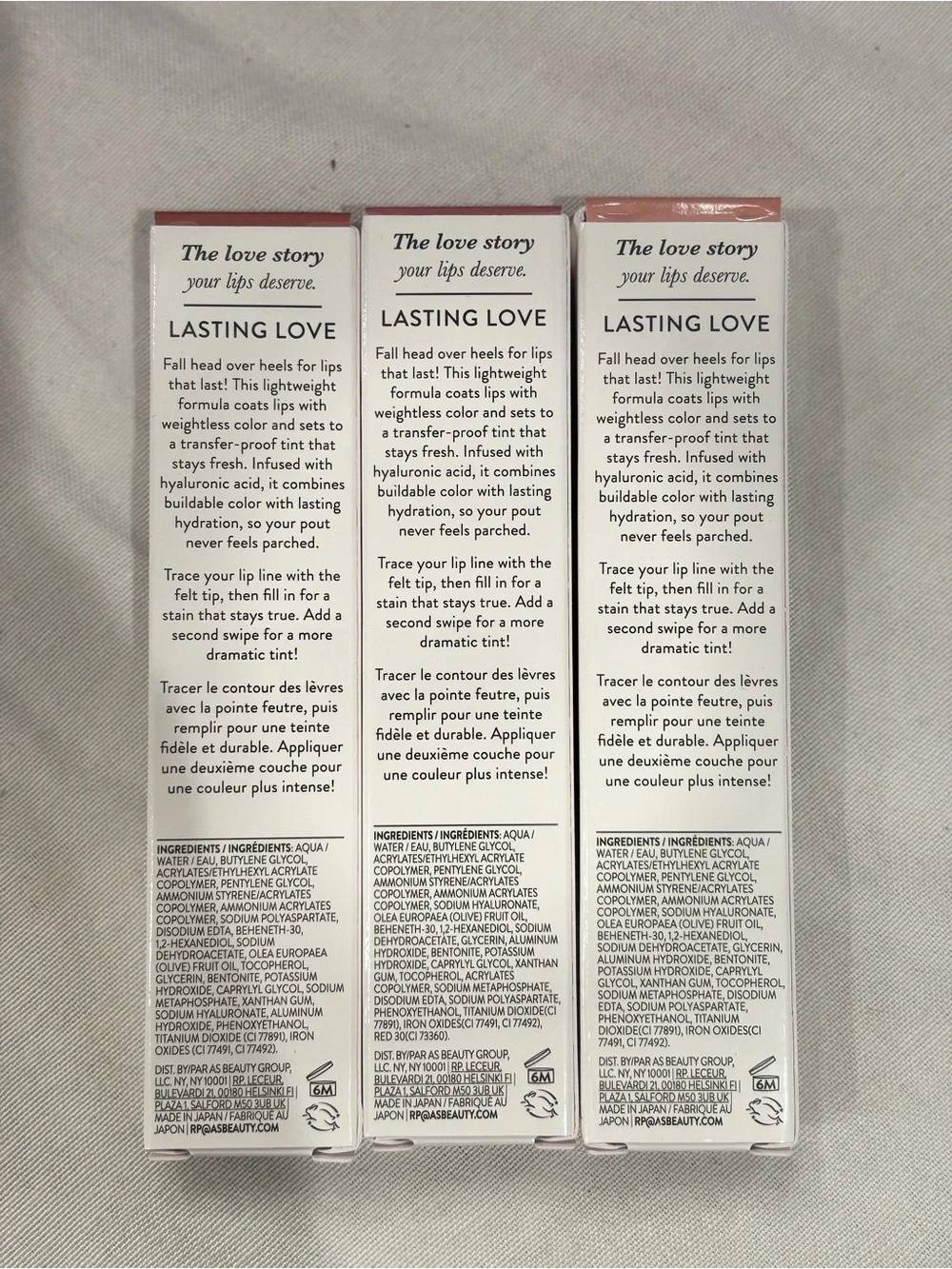 Laura Geller Lasting Love Longwear Lip Color Set NIB Mauve Buff Ginger